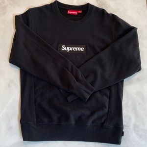 Supreme Box Logo Crewneck (FW18) Black Size Medium Lightly Worn